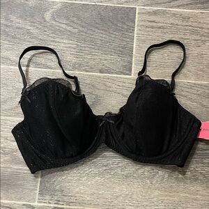 Betsey Johnson Sparkling Black Bra